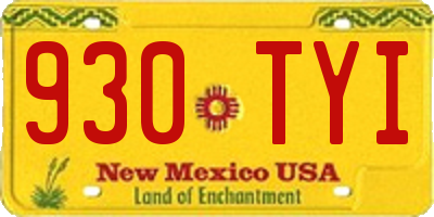 NM license plate 930TYI