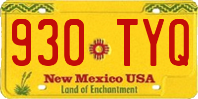 NM license plate 930TYQ