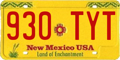 NM license plate 930TYT