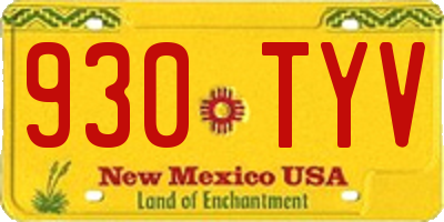 NM license plate 930TYV