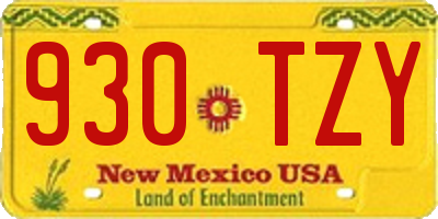 NM license plate 930TZY