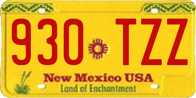 NM license plate 930TZZ