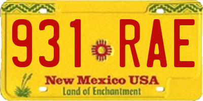 NM license plate 931RAE