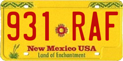 NM license plate 931RAF