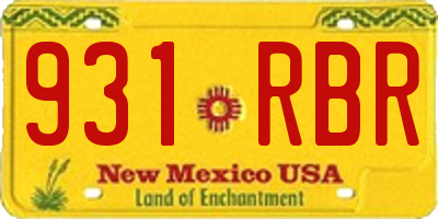 NM license plate 931RBR