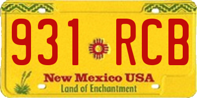 NM license plate 931RCB