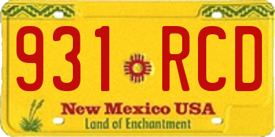 NM license plate 931RCD