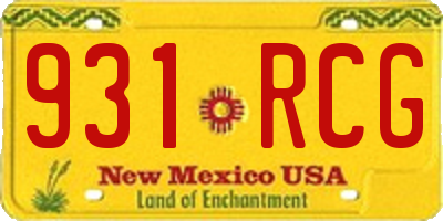 NM license plate 931RCG