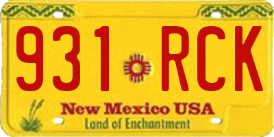NM license plate 931RCK