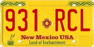 NM license plate 931RCL