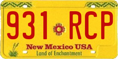 NM license plate 931RCP