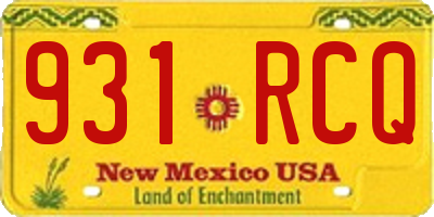 NM license plate 931RCQ