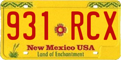 NM license plate 931RCX