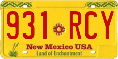 NM license plate 931RCY