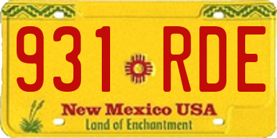 NM license plate 931RDE