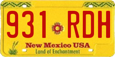 NM license plate 931RDH