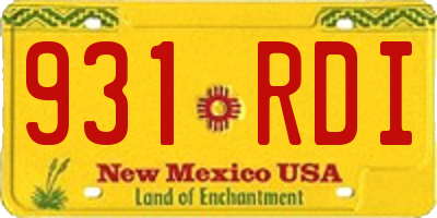 NM license plate 931RDI