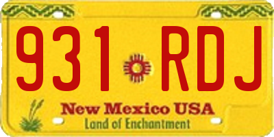 NM license plate 931RDJ