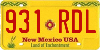 NM license plate 931RDL