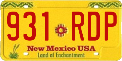 NM license plate 931RDP