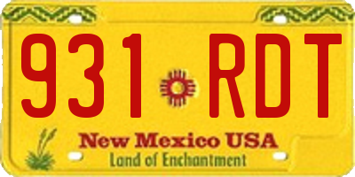 NM license plate 931RDT