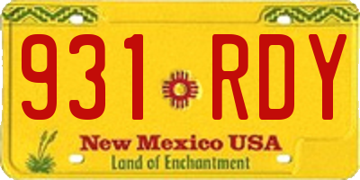 NM license plate 931RDY