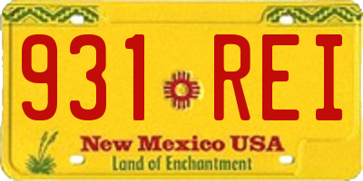 NM license plate 931REI