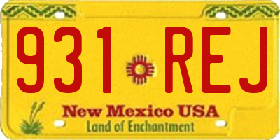 NM license plate 931REJ
