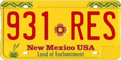 NM license plate 931RES
