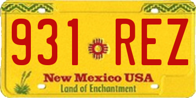 NM license plate 931REZ