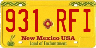 NM license plate 931RFI