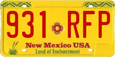 NM license plate 931RFP