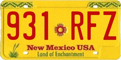 NM license plate 931RFZ