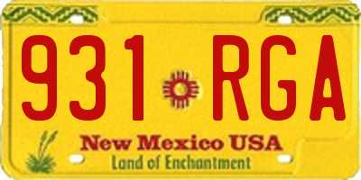 NM license plate 931RGA