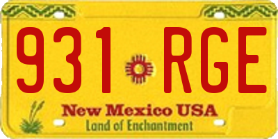 NM license plate 931RGE