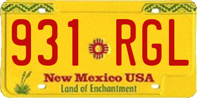 NM license plate 931RGL