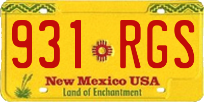 NM license plate 931RGS