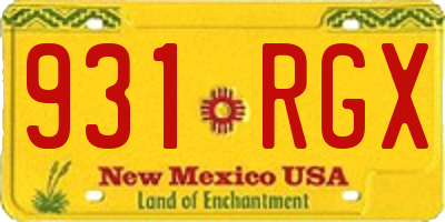 NM license plate 931RGX