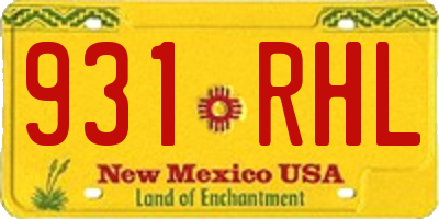 NM license plate 931RHL