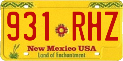 NM license plate 931RHZ