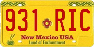 NM license plate 931RIC