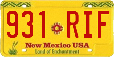 NM license plate 931RIF