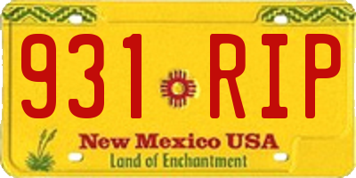 NM license plate 931RIP