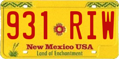 NM license plate 931RIW
