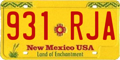 NM license plate 931RJA