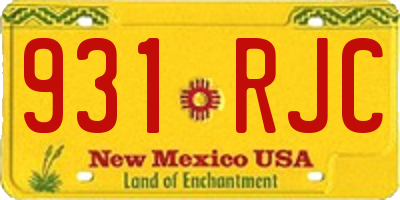 NM license plate 931RJC