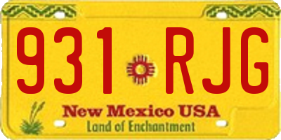 NM license plate 931RJG