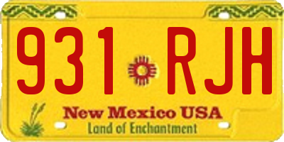 NM license plate 931RJH