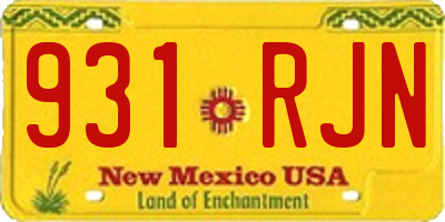 NM license plate 931RJN