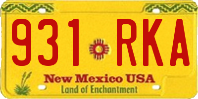 NM license plate 931RKA